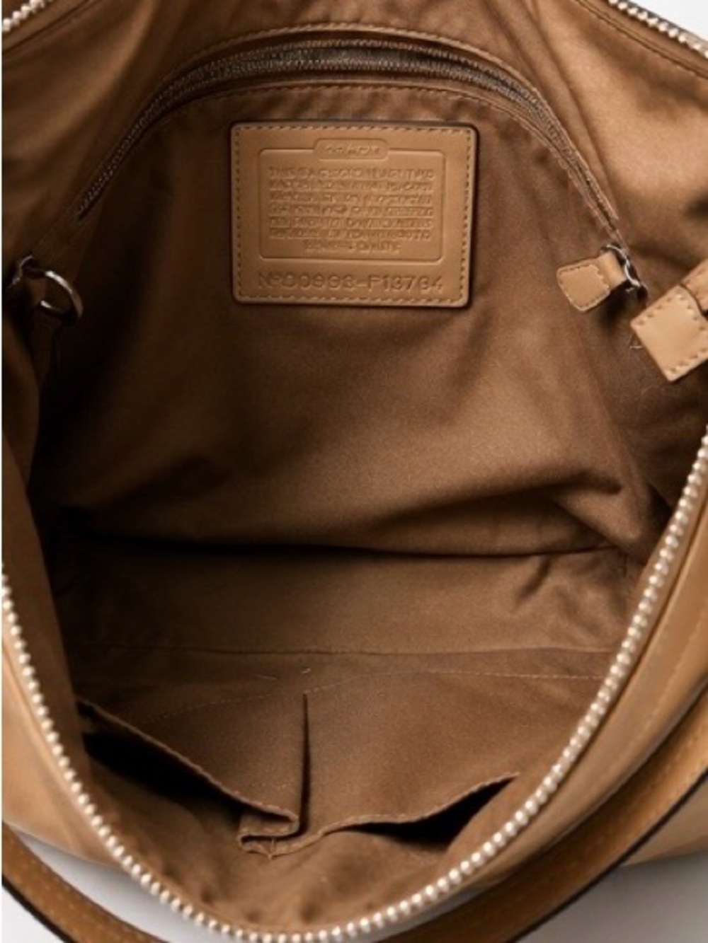 Coach Tan Leather Shoulder Hobo with Pleated Front - Picture 3 of 3